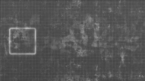Grey grunge grid frame worn scratched texture, glowing rounded square, technical Stock Footage 340479728