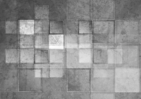 Grey grunge squares abstract tech background 스톡 일러스트