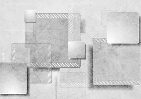 Grey grunge squares abstract tech background Stockillustratie
