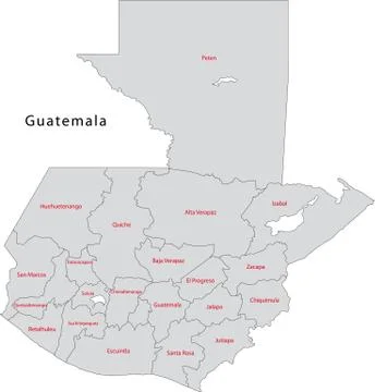 Grey guatemala map Stock Illustration