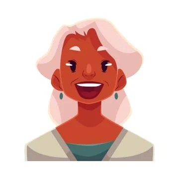 Grey haired old lady, wow facial expression Stock Illustration