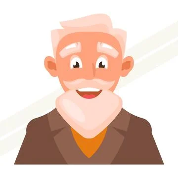 Grey-haired-old-man Stock Illustration