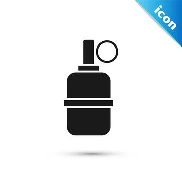 Grey Hand grenade icon isolated on white background. Bomb explosion. Vector Stock Illustration
