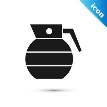 Grey Hand grenade icon isolated on white background. Bomb explosion. Vector Stock Illustration