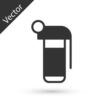 Grey Hand grenade icon isolated on white background. Bomb explosion. Vector Stock Illustration
