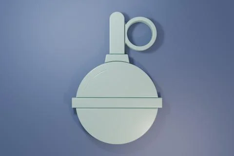 Grey Hand grenade icon isolated on purple-blue background. Bomb explosion. .. Stock Illustration