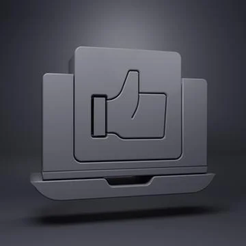 Grey Hand like icon isolated on grey background. Minimalism concept. 3D ren.. Stock Illustration