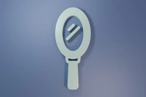 Grey Hand mirror icon isolated on purple-blue background. Minimalism concep.. Stock Photos