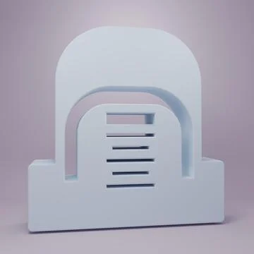 Grey Hangar with servers icon isolated on purple background. Server, Data, .. Stockillustratie