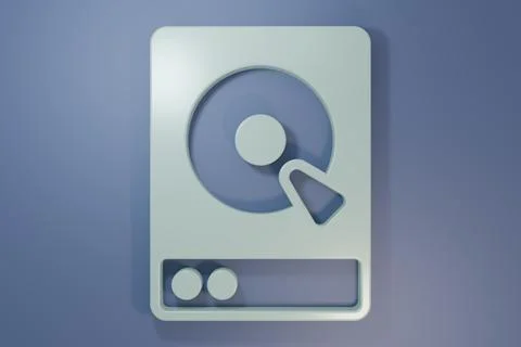 Grey Hard disk drive HDD icon isolated on purple-blue background. Minimalis.. 스톡 일러스트