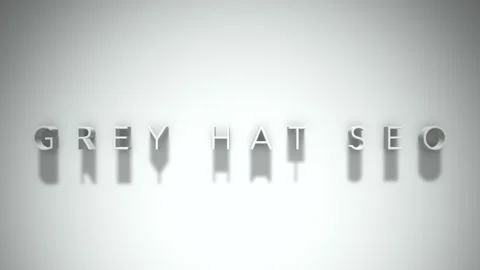 Grey hat seo 3D title animation white text on a white background Stock Footage 299758011
