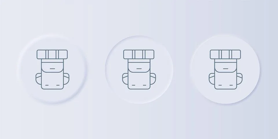 Grey Hiking backpack icon isolated on grey background. Camping and mountain.. Stock Illustration