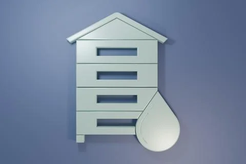Grey Hive for bees icon isolated on purple-blue background. Beehive symbol... Stock Illustration