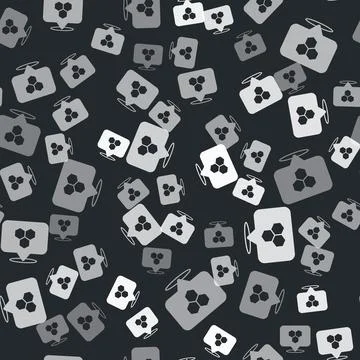 Grey Honeycomb bee location map pin pointer icon isolated seamless pattern .. Illustrazione stock