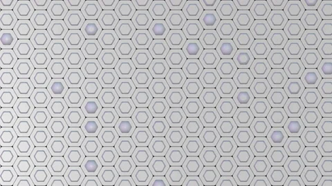 Grey honeycombs dynamic structure top view background. Geometric hexagonal Vidéo 119647371