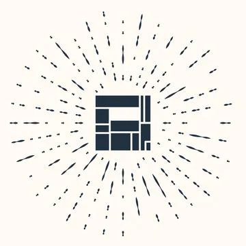 Grey House Edificio Mirador icon isolated on beige background. Mirador social Иллюстрация