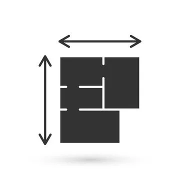 Grey House plan icon isolated on white background. Vector Ilustración de archivo