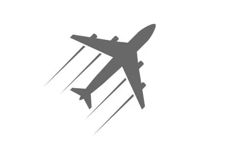 Grey icon plane Stock Illustration