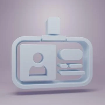 Grey Identification badge icon isolated on purple background. It can be use.. Stock Illustration