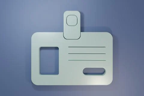 Grey Identification badge icon isolated on purple-blue background. It can b.. Stock Photos