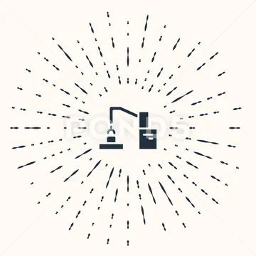 Grey Industrial machine robotic robot arm hand factory icon isolated on ...