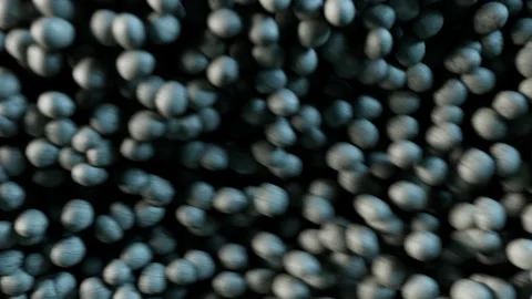 Grey industrial pellets bouncing and moving together. Stock Footage 328608966