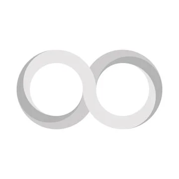 Grey infinity symbol icon. 3D-like gradient design effect. Vector illustration Stock Illustration