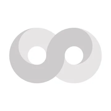 Grey infinity symbol icon. 3D-like design effect. Vector illustration Stock Illustration