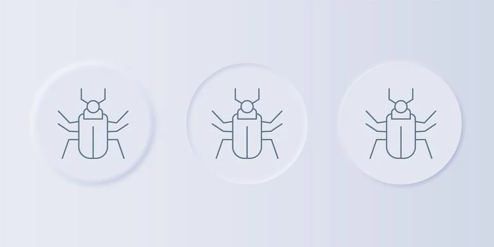 Grey Insect fly icon isolated on grey background. Set icons in square butto.. Stock Illustration