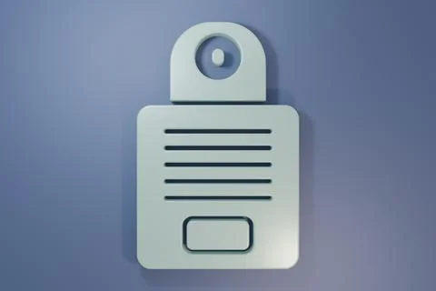 Grey Intercom icon isolated on purple-blue background. Minimalism concept. .. Stock Illustration