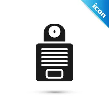 Grey Intercom icon isolated on white background. Vector Illustrazione stock