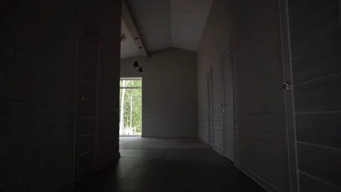 Grey interior of a private house with a fine finish Stock Footage 163723696