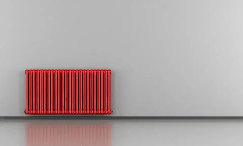 Grey interior with red radiator Stock Illustration