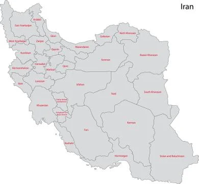 Grey Iran map Stock Illustration