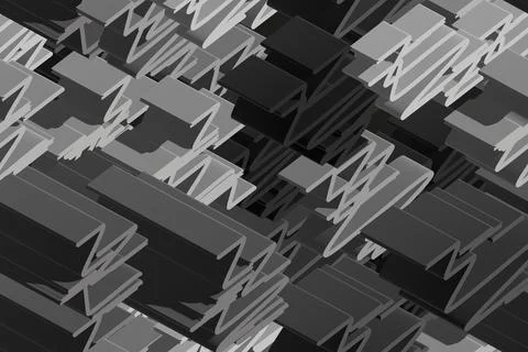 Grey Isometric Background Seamless Pattern, 3D Illustration Illustrazione stock