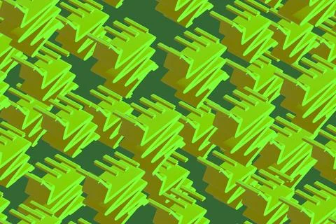 Grey Isometric Background Seamless Pattern, 3D Illustration Stock-Illustration