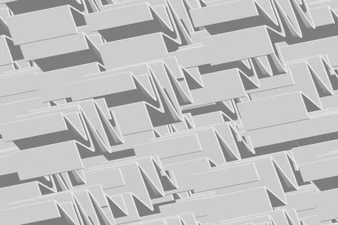 Grey Isometric Background Seamless Pattern, 3D Illustration Stockillustratie