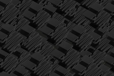 Grey Isometric Background Seamless Pattern, 3D Illustration 스톡 일러스트