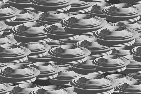 Grey Isometric Concentric Ring Seamless Pattern Stock Illustration