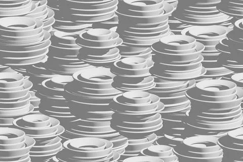 Grey Isometric Concentric Ring Seamless Pattern Stock Illustration