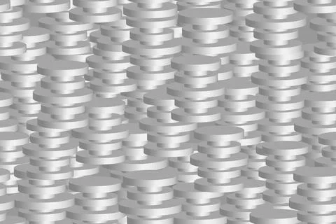 Grey Isometric Concentric Ring Vector Seamless Pattern Stock Illustration