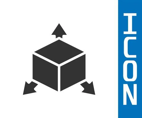 Grey Isometric cube icon isolated on white background. Geometric cubes solid Stockillustratie