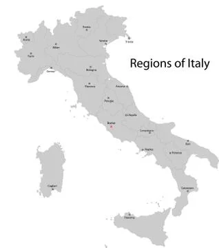 Grey Italy map Stock Illustration