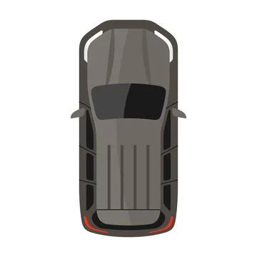 Grey jeep top view vector illustration Stock Illustration
