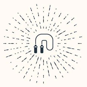 Grey Jump rope icon isolated on beige background. Skipping rope. Sport equi.. Stock Illustration