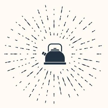 Grey Kettle with handle icon isolated on beige background. Teapot icon. Abstract Illustration