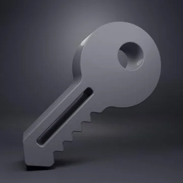 Grey Key icon isolated on grey background. Minimalism concept. 3D render il.. Stock Illustration