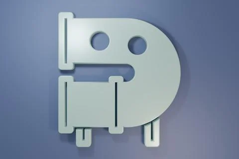 Grey Kid playground slide pipe icon isolated on purple-blue background. Min.. Stock Illustration
