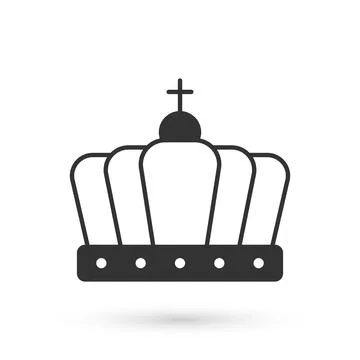 Grey King crown icon isolated on white background. Vector イラスト素材