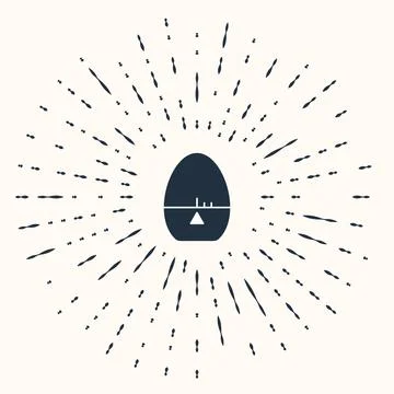 Grey Kitchen timer icon isolated on beige background. Egg timer. Cooking utensil 库存插图